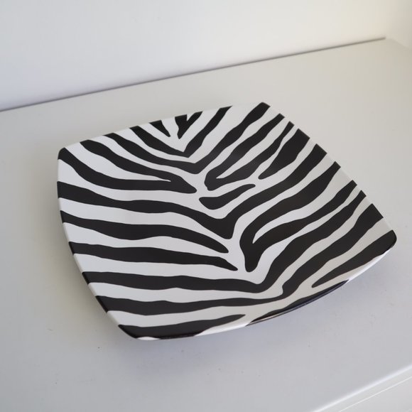 Zebra Pattern Accent Fine China Serving Plate, 222 Fifth - Picture 2 of 8